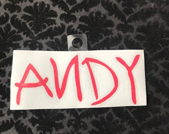 ANDY vinyl decal, story of toys inspired decal