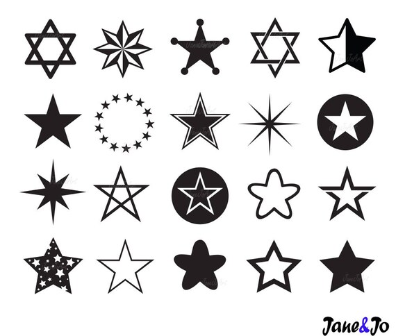 Étoiles SVG clipart étoile étoile Svg dxf png pdf eps