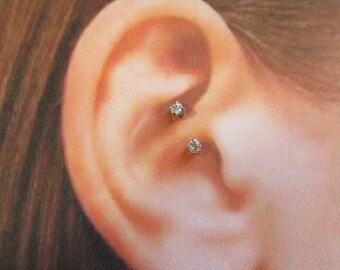 Daith Piercing, Curved Internally Threaded Barbell..16g..8mm