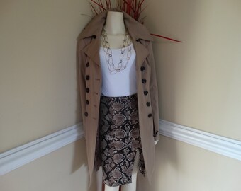 Leopard pencil skirt with left split.