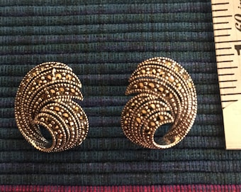 Exquisite Swiss Marcasite Sterling Silver Earrings