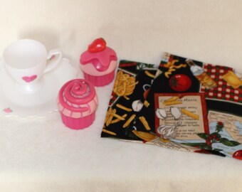 Set of 2 Black Chef's Choice Child's Play Kitchen Tea Party Napkins