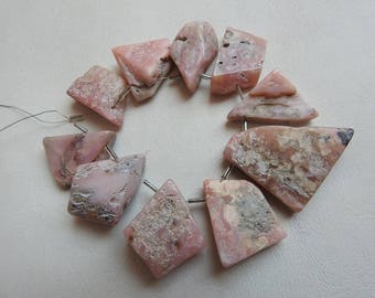 PINK PERUVIAN Opal 1.Strand 10 Pcs Rough Slice Beads 100% Natural Beautiful Quality Discounted Price New Arrival