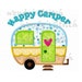 Happy camper applique camping machine embroidery design instant download