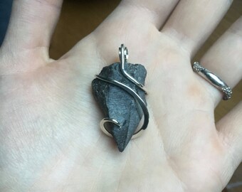 Faceted concrete sterling silver pendant