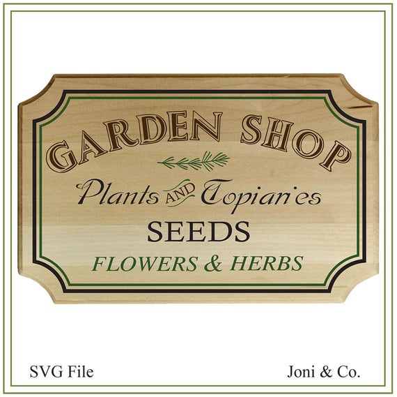 Garden Sign SVG File label svg Glass Block Design SVG file