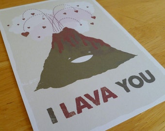I Lava You, Volcano Valentine - Unframed 5x7 Archival Digital Print