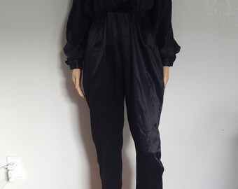 Black Jumpsuit / Satin Finish