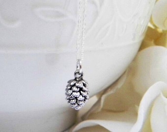 Pine Cone Necklace. Bridesmaid Gift. Bridesmaid Jewelry. Dainty Pinecone Necklace. Silver Jewelry. Mothers Day Gift . Black Friday Special