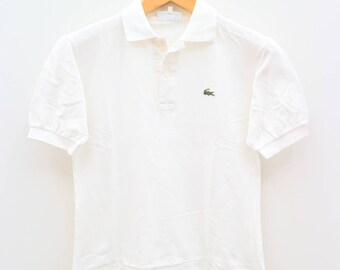 Vintage Chemise LACOSTE French Designer White Polos Shirt