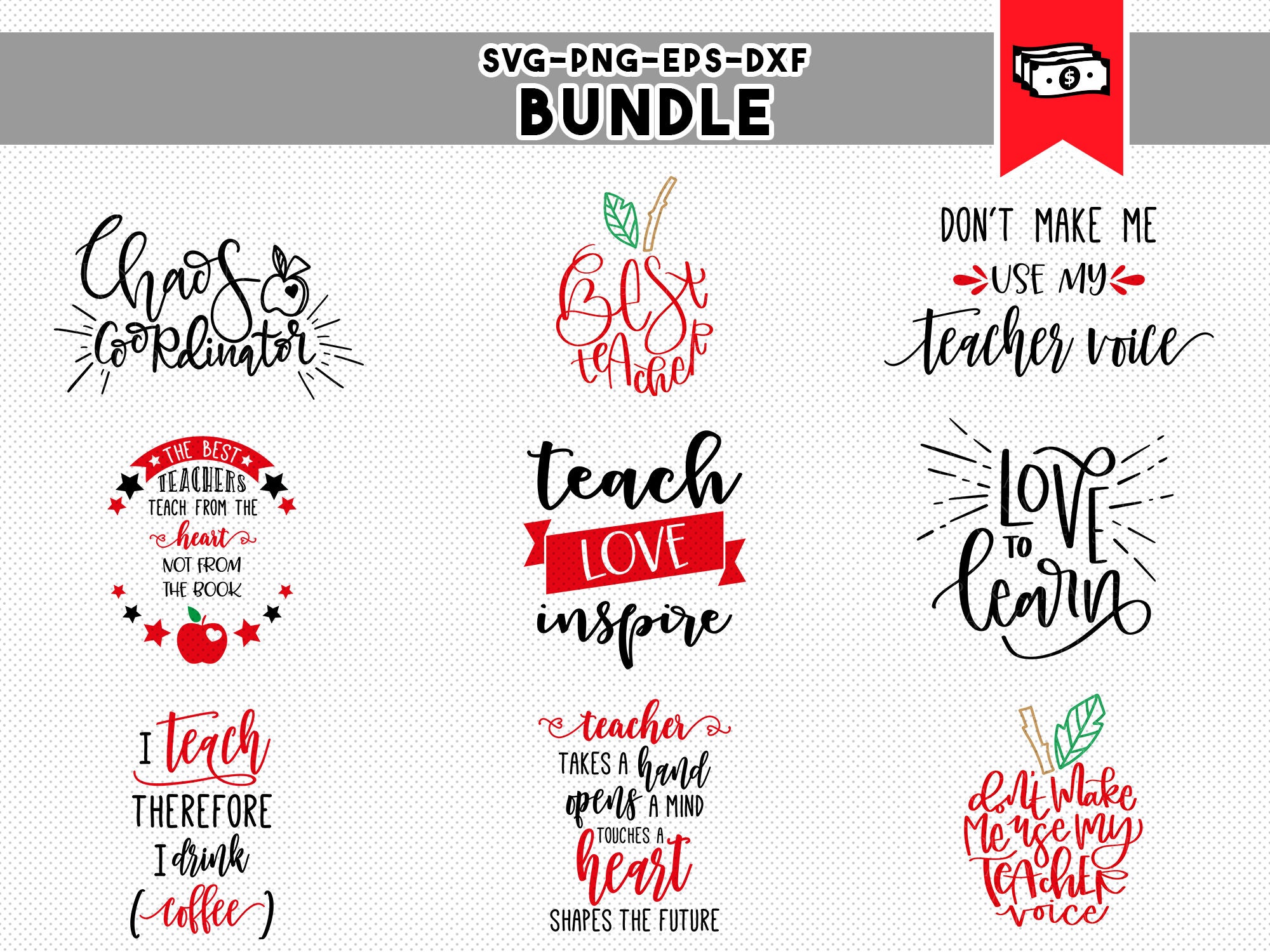 Download teacher svg bundle teacher svg school clipart teacher