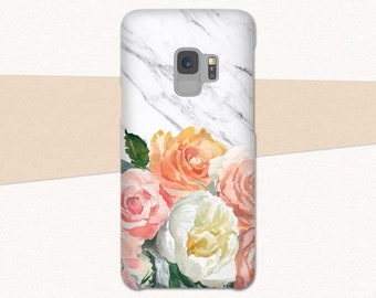 Flower Galaxy S9 Case, Floral Galaxy S9 Plus Case, S9 Phone Case, Flowers Marble, Galaxy S9, Samsung Galaxy S8 Case, S8 Plus, Samsung Note 8