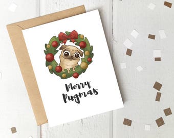 Merry Pugmas Printable Christmas Card