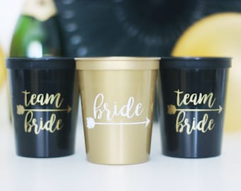 Team Bride, Bachelorette Cups, Bride Cups, Hen Party, Team Bride Cups, Bachelorette Party Favors, Bachelorette Party Cups, Stadium Cups