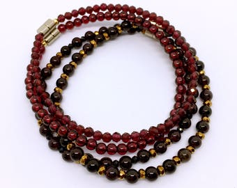 Garnet Bracelet, January Birthstone, 2nd Anniversary Gift, January Birthstone Bracelet, Beaded Bracelet, Gemstone Bracelet, Dainty Bracelet