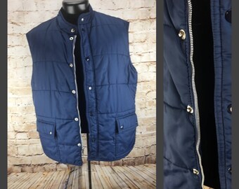 Vintage Blue Puffy Ski Vest