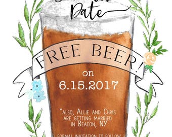 Unique watercolor save the date