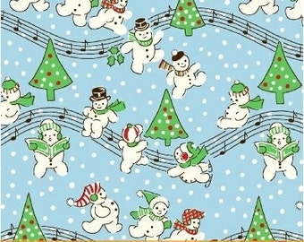 Storybook Christmas Blue Singing Snowmen 41752-4 by Whistler Studios for Windham Fabrics