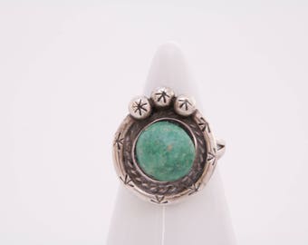 Vintage Native American turquoise ring / sterling silver and turquoise ring / turquoise ring / turquoise jewelry / turquoise birthstone ring