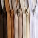 YKK Zipper Bundle NATURALS brown tan beige vanilla white -10 zippers- available in 3,4,5,6,7,8,9,10,12,14,16,18,20 and 22 inches