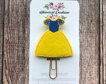 Snowy White Princess Dress Planner Clip