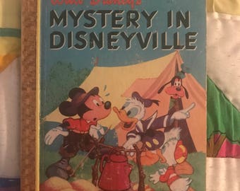 Hardcover Disney Mystery in Disneyville golden book 1949 Simon Schuster