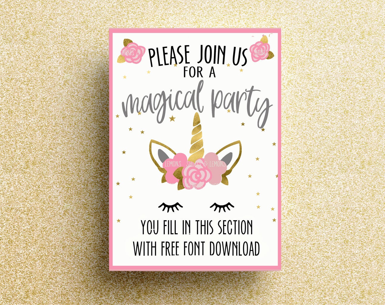 unicorn printable birthday invitation unicorn invitations