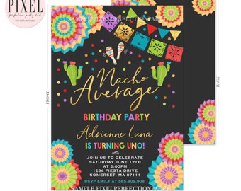 Nacho Average Birthday Party Invitation Fiesta Birthday Invitation Cactus Fiesta Birthday Party Nacho Average Mexican Birthday Fiesta 6R