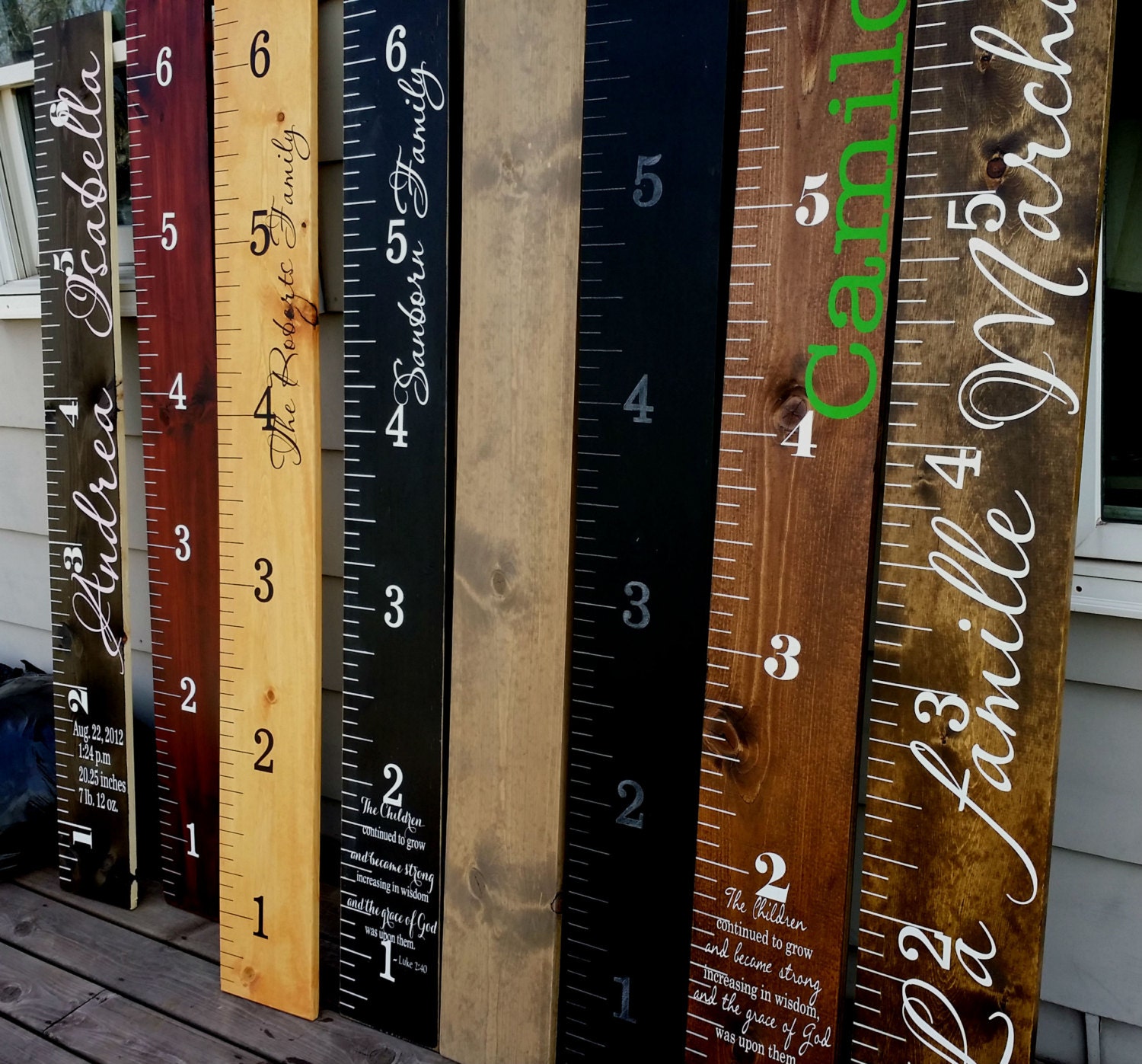 Wooden height chart Childrens Growth Chart.Giant Wooden Growth