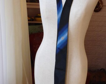 Vintage Necktie Vintage Skinny TieNavy Blue Necktie Acetate Tie