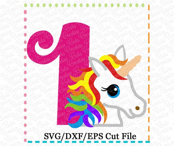 Download Rainbow Unicorn 1st Birthday SVG Cutting File unicorn svg