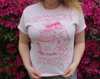 GB Kitty pink on pink tee
