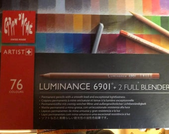 Pre-owned Caran d'ache Luminance HIGH QUALITY nicely sharpened amazing colored pencils, some barely used at all, some used.