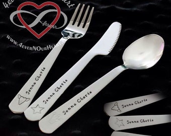 Children's Utensil Set, Kids Silverware, Personalized Spoon, Toddler Utensils, Toddler Keepsake, Silverware, Children's Spoon, Baby Gift