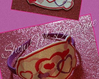 Hearts Connected Headband Slip'em design Instant Download