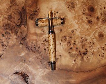 Handmade Wooden Fountain Pen, Birch Fountain Pen