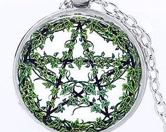 Pentagram Necklace Wicca, Pentacle Earring, Ivy Pentagram Necklace, Pentagram Earrings, Wiccan Necklace, Goddess Necklace, Pentacle Necklace