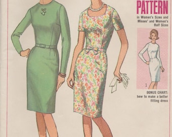 Simplicity 6368 / Vintage 1960s Sewing Pattern / Dress / Bust 41