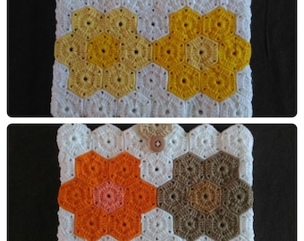 Handmade case-pouch-bag-cases for Ipad-Tablet-book, crocheted with yellow-orange-white wool. Flap with button