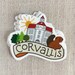 Corvallis Oregon Vinyl Sticker / Oregon Travel Sticker / Corvallis Courthouse / Illustrated Beaver / Water Bottle Sticker / Laptop Sticker