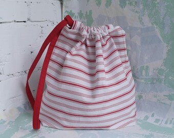 Sock project bag Drawstring knitting bag Knitting project bag Yarn project bag Knitters gift bag Project tote bag Crochet project bag