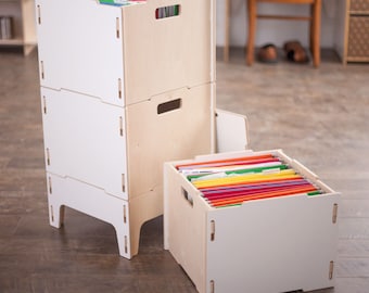 Wooden Hanging File Box