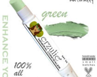 Natural Cosmetics Mineral Makeup Corrector Stick in Green From cruelty free makeup Non-comedogenic Acne Safe and Gluten Free Makeup