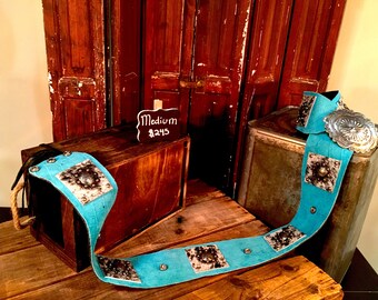 Turquoise Leather Hip Belt