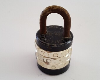 Vintage 1950's Donner Mfg Co. C-30 barrel combo padlock (no combo) Made in Japan