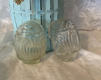Vintage Glass Bird Cage Feeder, Glass Bird Feeder,Set of Two Glass Bird Feeders