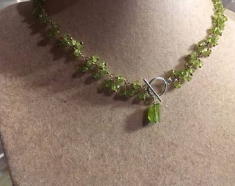 Peridot Necklace - Green Gemstone Jewellery - August Birthstone - Sterling Silver Jewelry - Luxe - Fashion