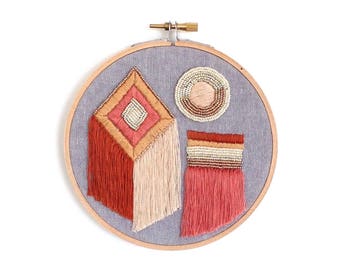 Sunshapes - Original Hand Embroidery - 5" Hoop