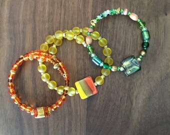 Memory Wire Beaded Bracelet