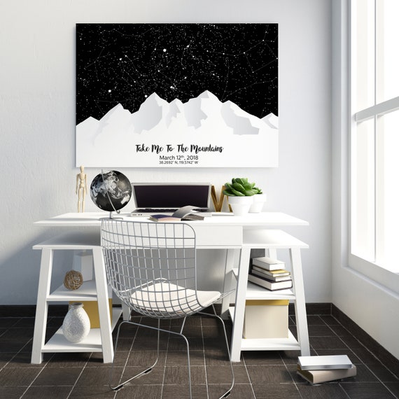 Take Me To The Mountains - Night Stars on Date of Child"s Birth
